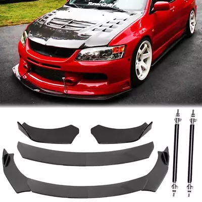 Carbon Fiber Front Lip Bumper Splitter + Strut Rods For Mitsubishi Galant ESGS • $95.11