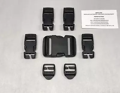 MOLLE Black Buckle Repair Kit SDS USGI NSN 8465-01-465-2080 • $14.95