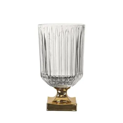 Nachtmann Crystal - Minerva Gold Footed Vase 32cm (Made In Germany) • $249