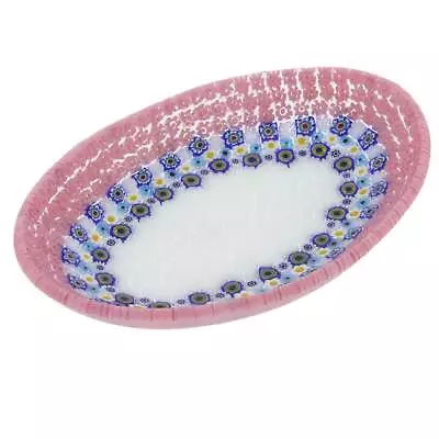 GlassOfVenice Murano Millefiori Oval Plate - Pink • $199.95