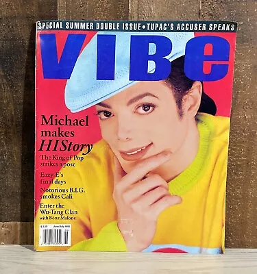 Vtg Michael Jackson  Makes HIStory  Rare Vibe Magazine June/July 1995 • $49.99