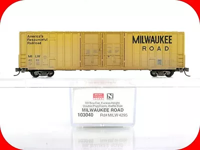 N Scale ***MILWAUKEE ROAD*** Custom Weathered 60' Box Car -- Micro Trains 103040 • $34.99
