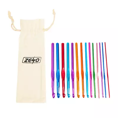 £5.95 • Buy 15 Set Multi Coloured Aluminium Crochet Hooks Yarn Knitting Needles Set 2mm-10mm