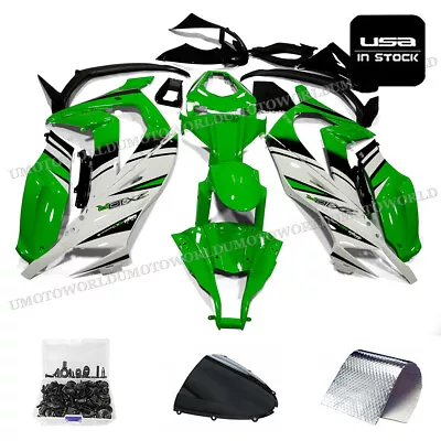 Green Black ABS Injection Fairing Kit + Bolts For Kawasaki Ninja ZX10R 2011-2015 • $389.99