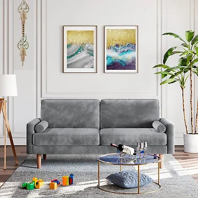 Modern Velvet 3 Seater Loveseat Sofa Couch Futon Settee Lounge For Small Space • £199.90
