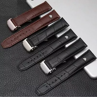 Genuine Leather Watchband Fit For MAURICE LACROIX Folding Buckle Leisure Straps • $44.99