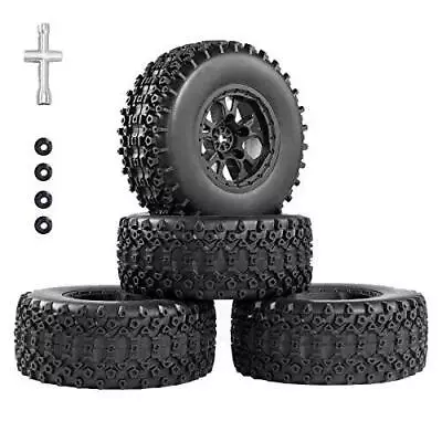 12mm Hex Rc Wheels And Tires 1/10 Scale Pre-glued Rc Short Course Truck Tires... • $37.49