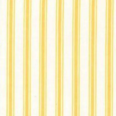 100% Cotton Poplin Craft Fabric By The Metre 3mm TICKING STRIPE Quarter Yellow • £7.55