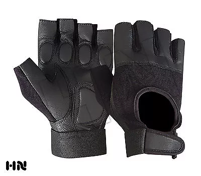 £4.49 • Buy Gel Padded Leather Gym Gloves Fitness Cycling Weight Lifting Sports Wheelchair