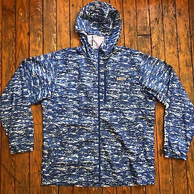 Columbia PFG Camouflage Windbreaker Rain Shell Mens Large Full Zip Hooded • $26