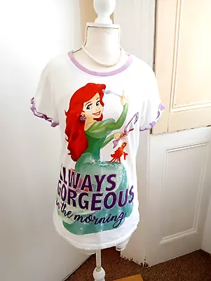 Little Mermaid Disney Short-sleeved Round-neck Cotton T-shirt - Size 12-14 • £2.50