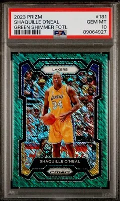 2023 Prizm NBA Shaquille O’Neal FOTL Green Shimmer Prizm #/5 LA Lakers PSA 10 • $399