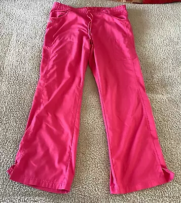 NrG BY Barco Pink Straight Pull On Drawstring Scrub Pants Pockets Size 35 Waist • $9.09