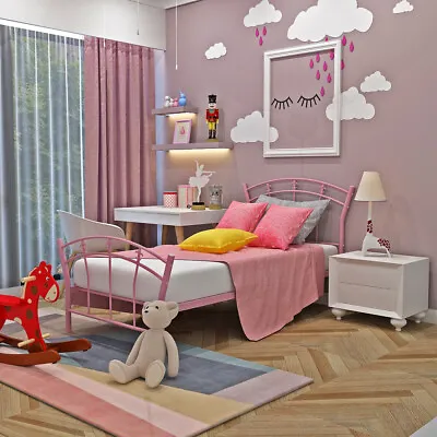 £55.99 • Buy Classic Metal Bed Frame Single Bed Bedframe 3FT Bed For Girls Kids Children Home