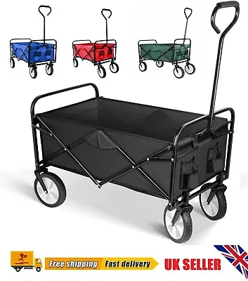 Foldable Collapsible Camping Outdoor Garden Trolley Cart Wagon Truck Wheelbarrow • £37.49