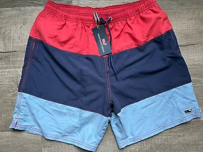 Vineyard Vines Bungalow Swim Trunks Size M Jetty Red - New With Tag • $49