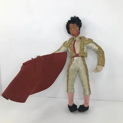 Rare Vintage Cloth Matador & Cape 10  Doll Bull Fighter Imports Klumpe Roldan • $24.99