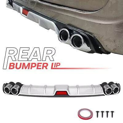 Universal Car Rear Lower Bumper Lip Spoiler Splitter Diffuser Exhaust Pipe Decor • $48.99