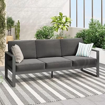 Aluminum Patio Furniture Sofa All-Weather Modern Metal Outdoor 3 Seat Couch • $399.99