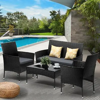 $299.90 • Buy Livsip 4PCS Outdoor Furniture Setting Patio Garden Table Chair Set Wicker Sofa