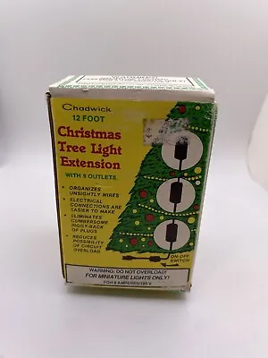 $10 • Buy Vintage Chadwick Christmas Tree Light 12' Extension Cord New With 9 Outlets