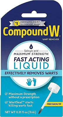 $10.41 • Buy Compound W Maximum Strength Fast Acting Liquid Wart Remover 0.31 Fl Oz