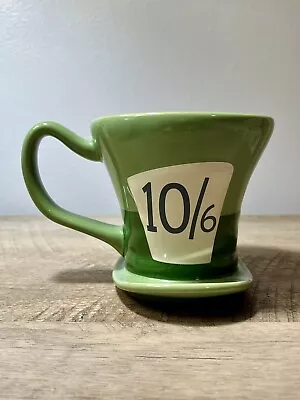 Disney Store Alice In Wonderland Mad Hatter Green Hat Shaped 10/6 Sculptured Mug • $17.50