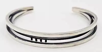 Iconic Ed Wiener Sterling Bauhaus Abstract Expressionism Cuff Bracelet 1950s • $875