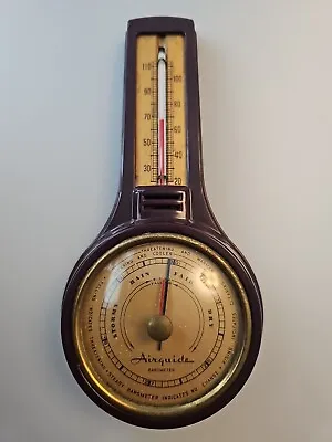 Vintage Airguide Wall Weather Station Thermometer Barometer 8  Bakelite • $23