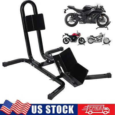 US Adjustable Motorcycle Motorbike Front Wheel Chock Locking Stand System Steel • $47.49