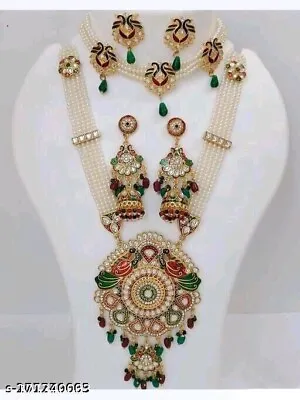 Indian Bollywood Gold Plated Kundan Choker Bridal Necklace Earrings Jewelry Set • $28.85