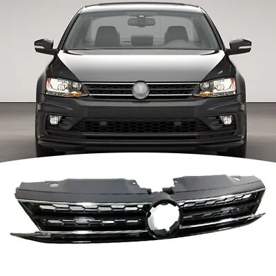 Fits 2015 2016 2017 2018 VW Volkswagen Jetta Front Bumper Chrome Grill Grille • $44.99