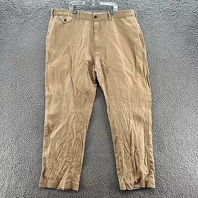 Vintage Polo Ralph Lauren Pants Mens 40X32 Beige Linen Chino Flat Front Casual • $44.48