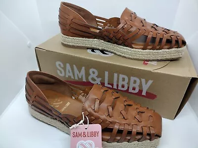 Sam & Libby Women's Asha Espadrille Saddle Slip On Shoes Brown Size 8.5 NWT • $19.76