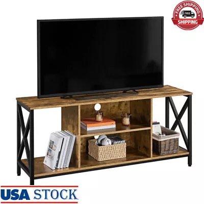 TV Stand For Up To 65'' Entertainment Modern Water-Resistant Home Rustic Brown • $114.45