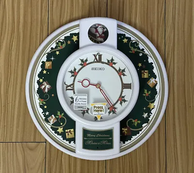 SEIKO Melodies In Motion Musical Santa Claus Christmas Wall Clock QXM003WLH NEW • $74.99