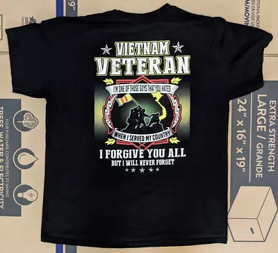 Vietnam Veteran I Will Never Forget T-Shirt Gildan Black Size L Large • $15