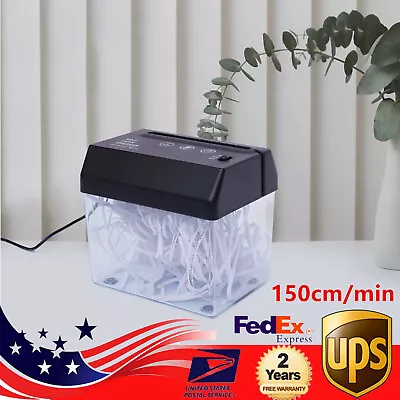 Mini Strip Cut Shredder Desktop Electric Paper Shredding Machine Office Portable • $19