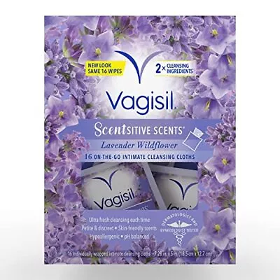 Vagisil Scentsitive Scents On-The-Go Feminine Cleansing Wipes PH Balanced Lav... • $7.46