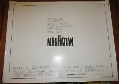 Original 1979 Manhattan Half Sheet W. Allen M. Streep M. Hemingway D. Keaton • $80