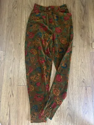 Rare Vintage 90s: Kenzo Floral Velvet Pants Size 36/Small • $66