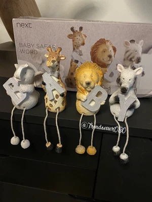£16.49 • Buy Next Baby Safari Word Ornament Nursery Animal Sculpture  Baby Shower Gift