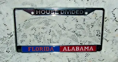 Florida / Alabama House Divided Chrome License/tag  Plate Frame 6  X 12  New • $20.99