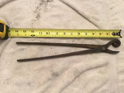 Vintage 14” Clinch Tongs Farm Tool Horse Shoe Nail Clincher Shoeing • $20