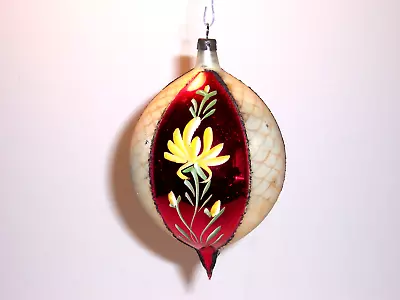 Vintage 1950's  6  Teardrop Mercury Glass CHRISTMAS TREE ORNAMENT - Poland • $28.88