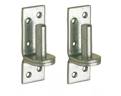 PAIR OF 16MM 5/8  HOOK ON PLATE GATE HINGE Pin Band Silver Galvanised Heavy Duty • £8.80