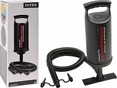 Intex Double Quick Hand Pump BlowUp For Infatuation Airbed Camping Paddling Pool • £9.29