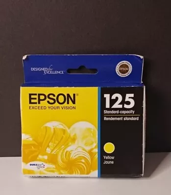 New Genuine Epson 125 Yellow Ink Cart Stylus NX127 Stylus NX530 Expired 2013 • $5.45