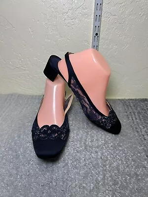 Size 8.5 WIDE ~ J. Renee Women's Faleece Pump Navy • $10.40