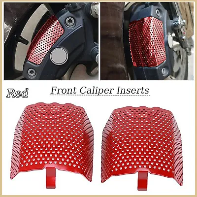 Front Caliper Screen Inserts Red Steel For Harley V-Rod & Touring Street Glide • $22.78